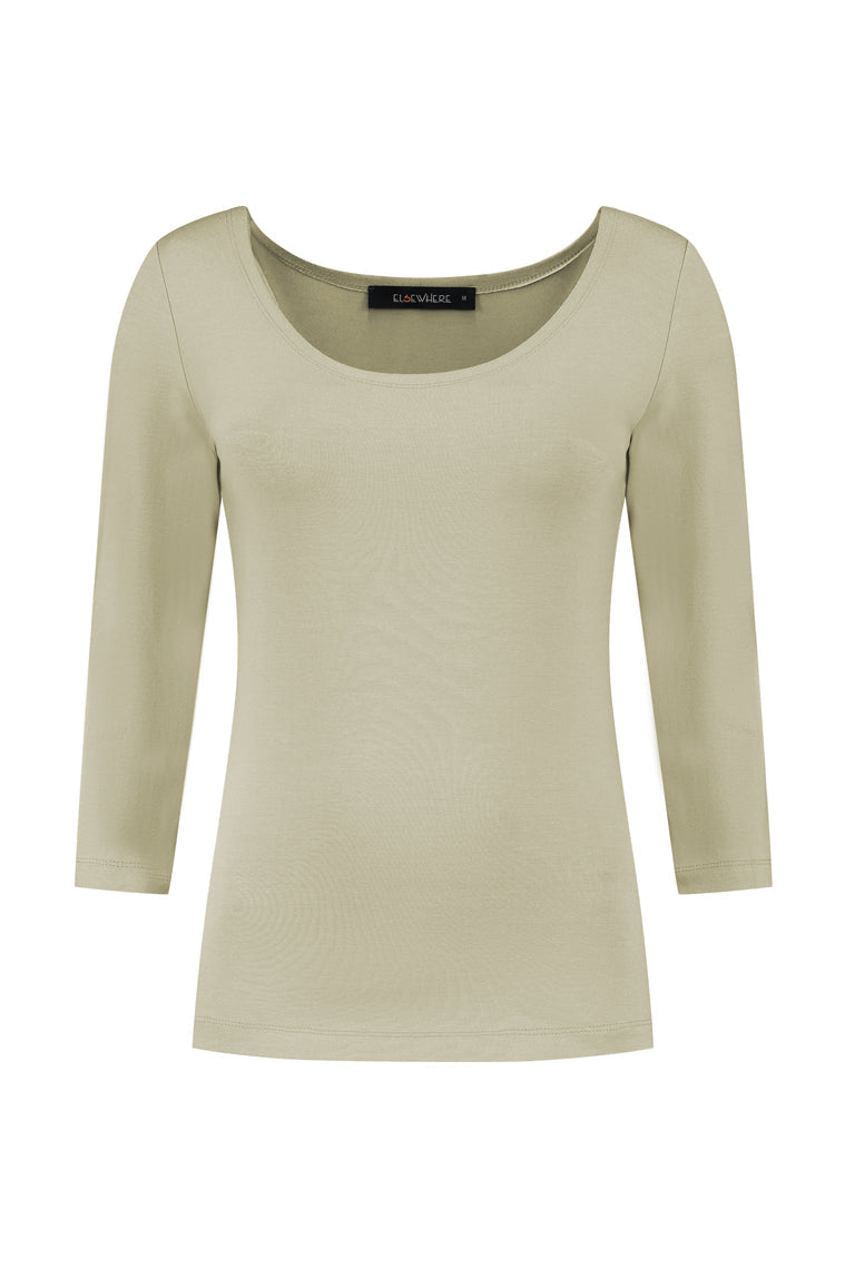 ELSEWHERE basic top with 3/4 sleeves HOLLY