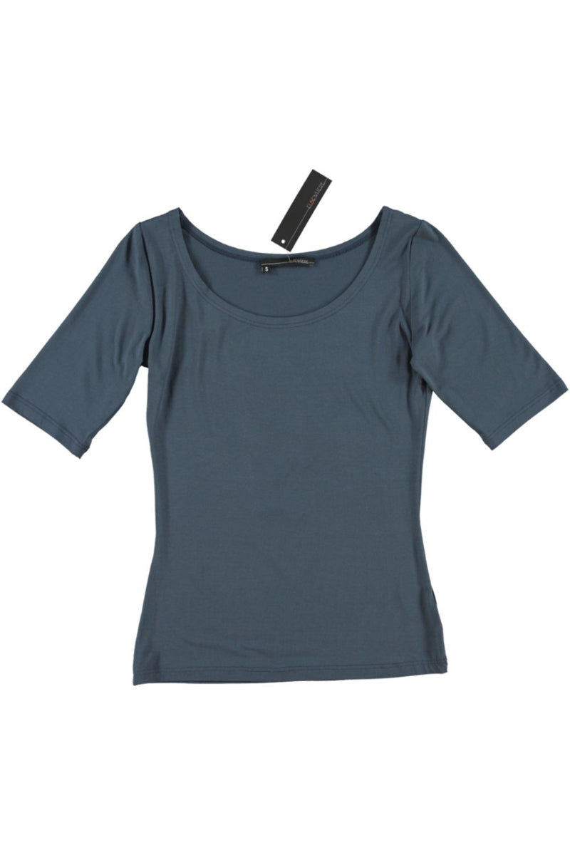ELSEWHERE basis top korte mouw 601A - vintage blue jersey