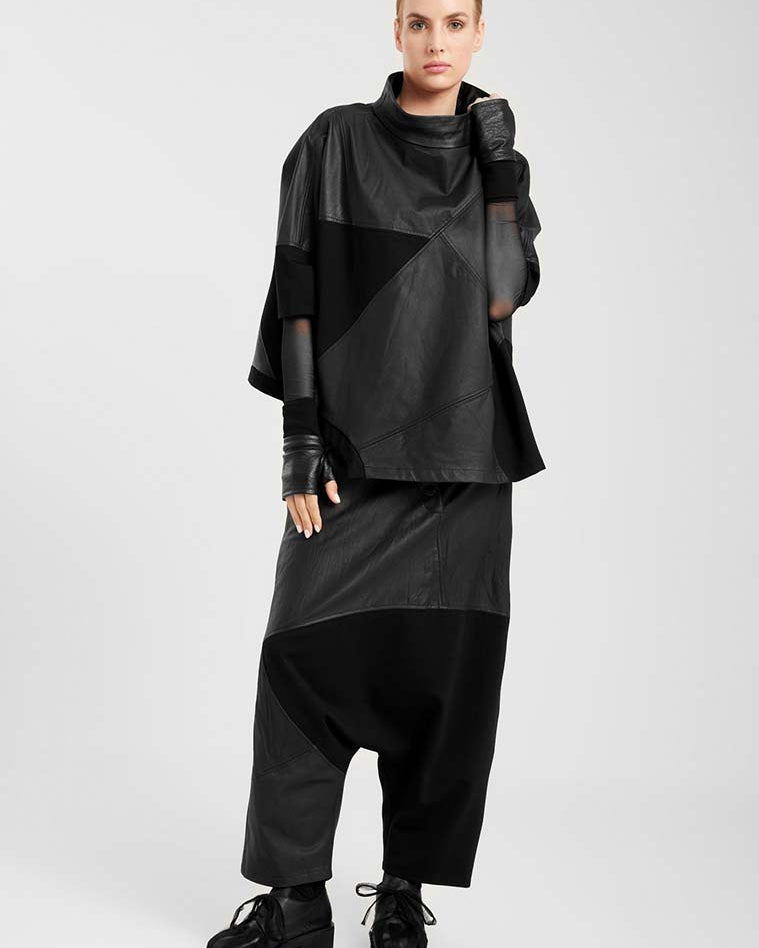 ELSEWHERE vegan lederen top STITCH