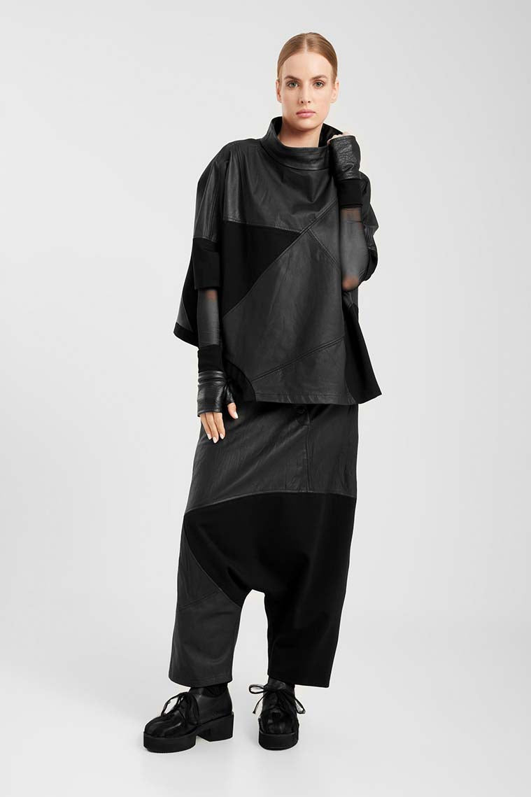 ELSEWHERE vegan lederen top STITCH