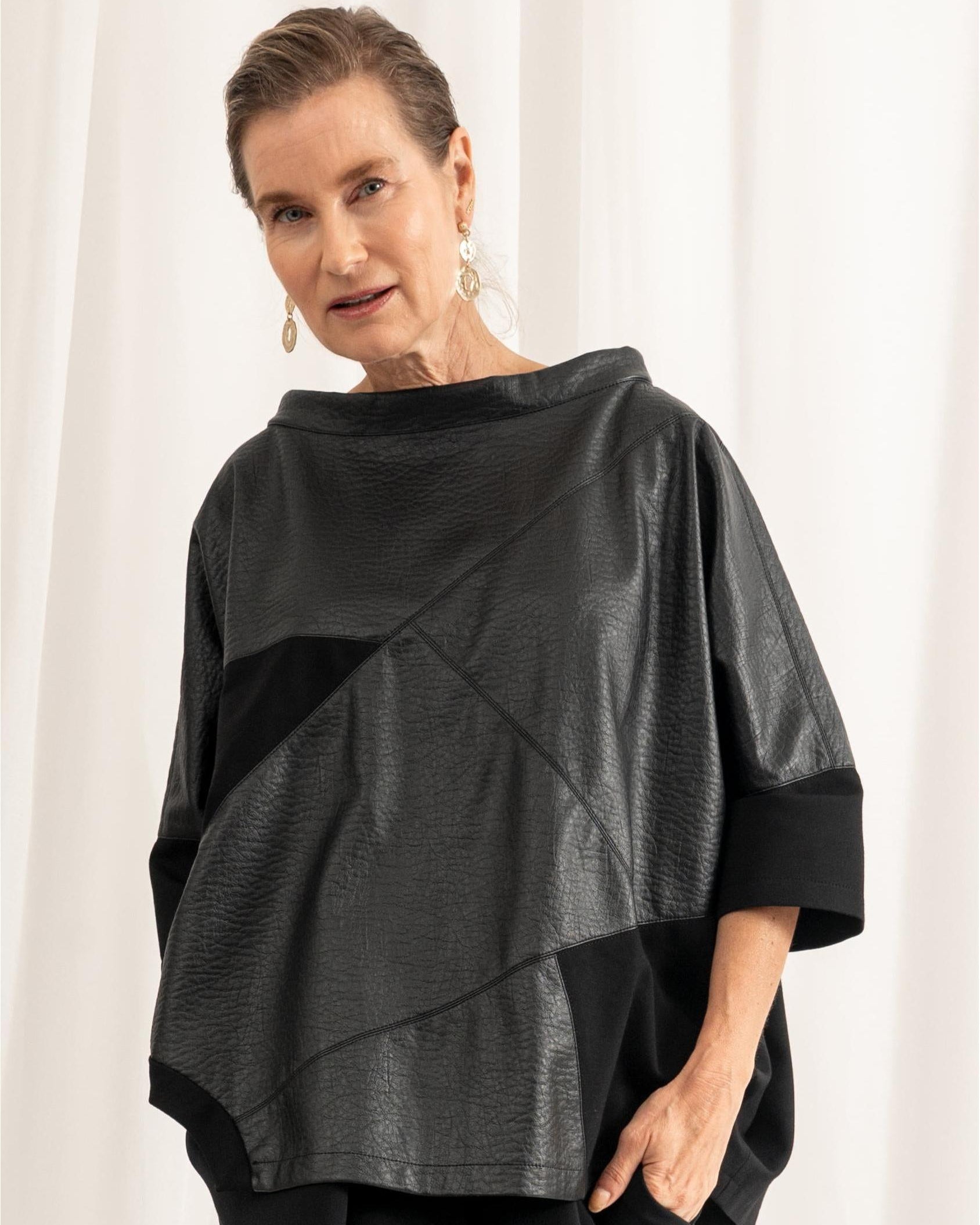 ELSEWHERE vegan lederen top STITCH