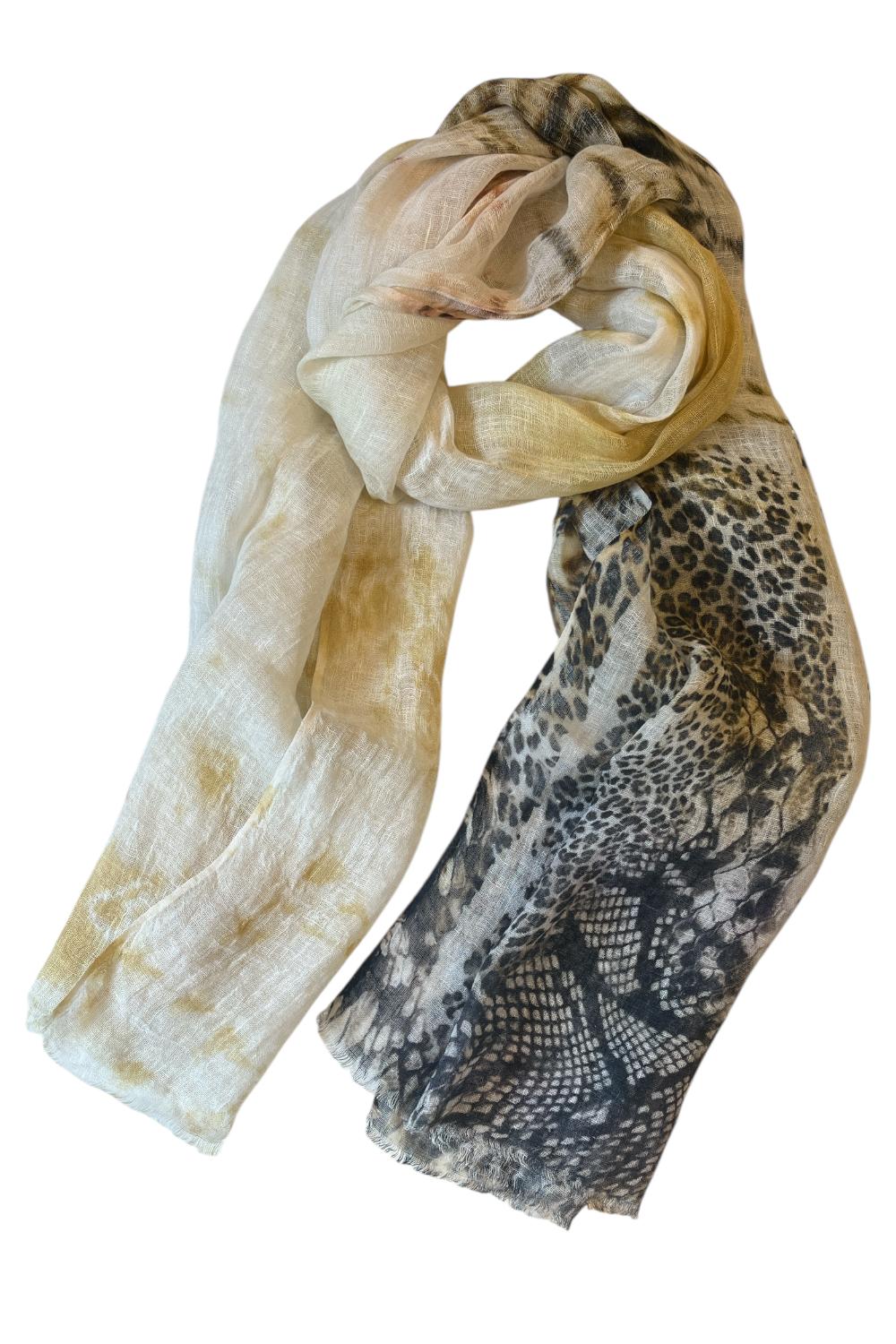 LEEZZA sjaal YELLOW LEOPARD