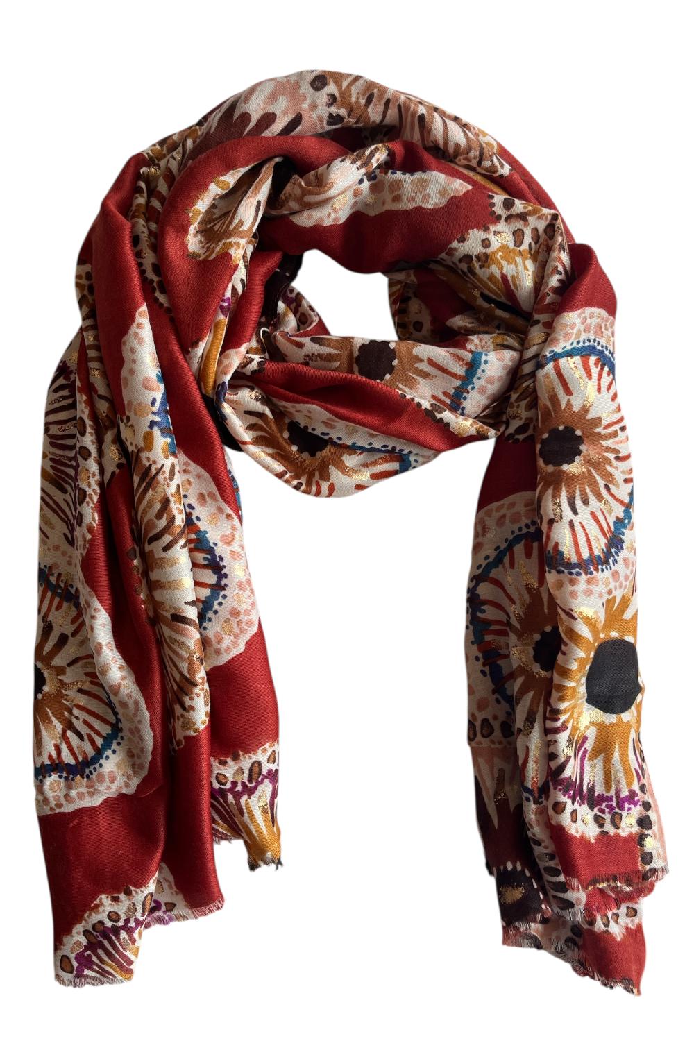 LEEZZA sjaal - abstract flower