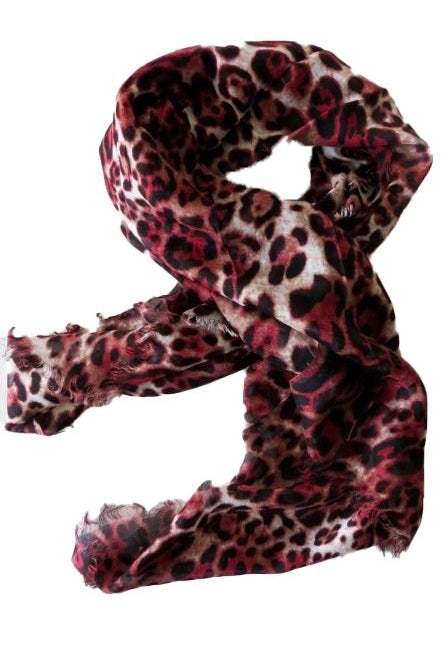 ROMANO sjaal rood zwart panterprint