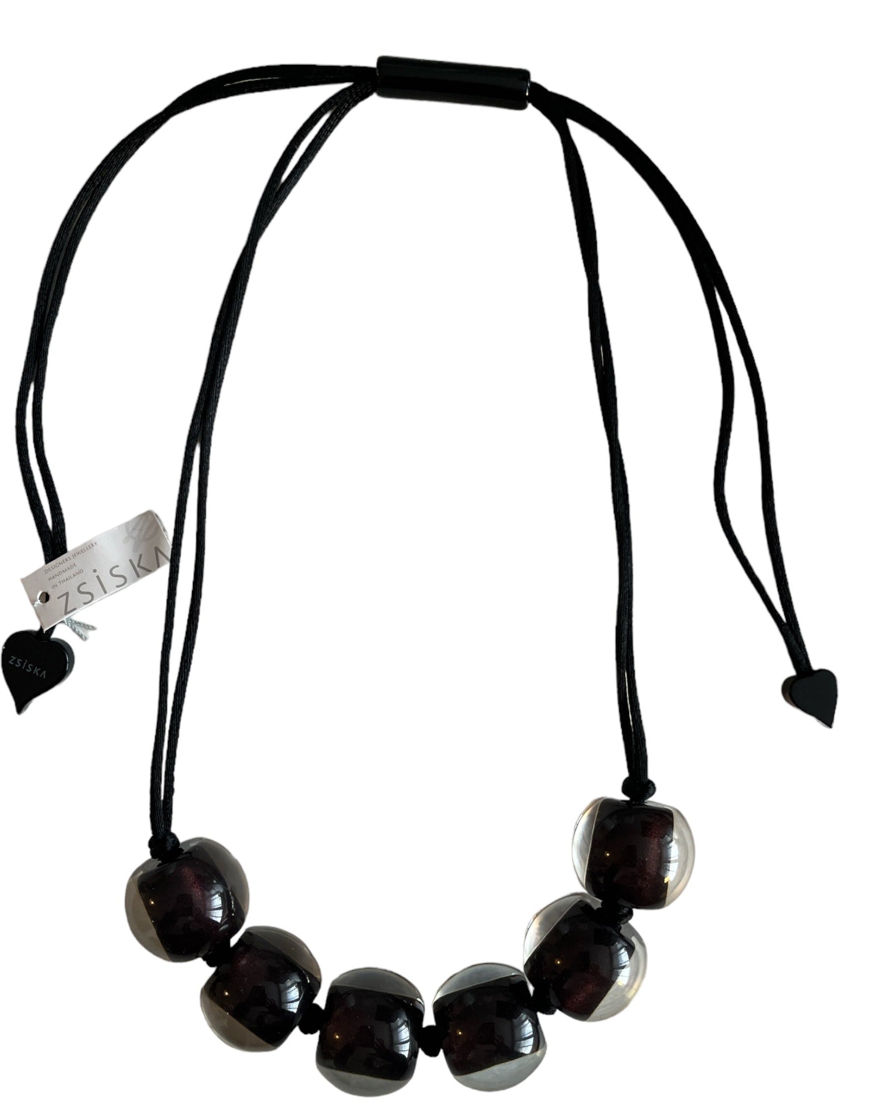 ZSISKA ketting COLOURFUL BEADS - bruin