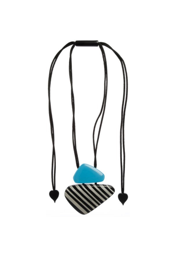 ZSISKA ketting zwart/wit blauw OLIVIA