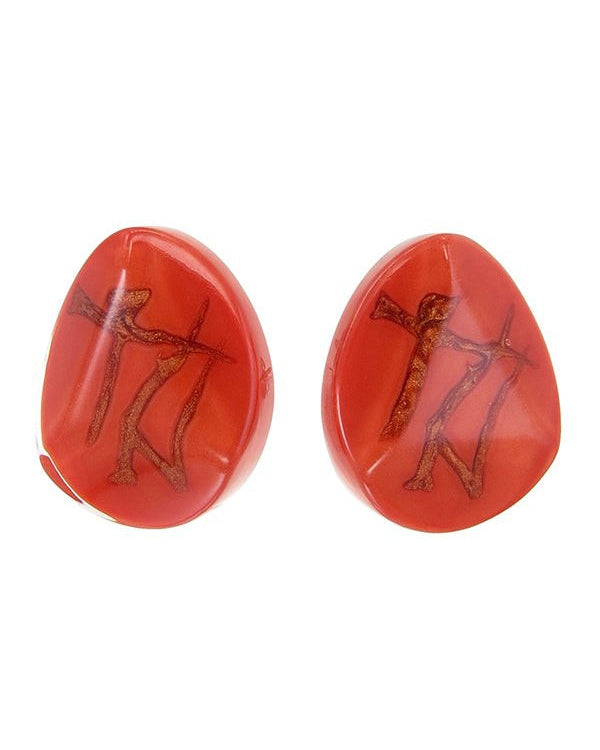 ZSISKA oorbellen oranje brique stekers DIVINE