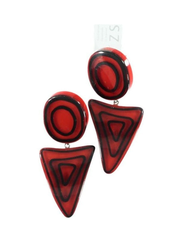 ZSISKA oorbellen rood zwart ELEMENTS