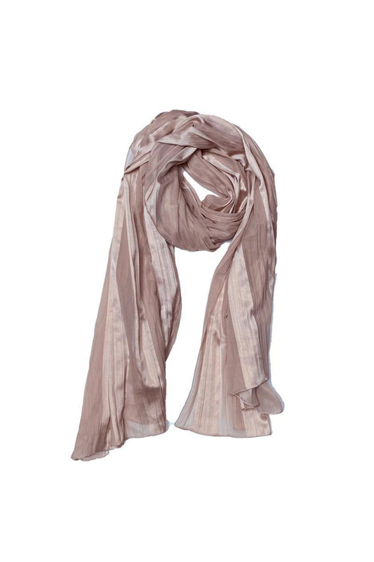 A-ZONE stola poederbeige satijn streep met corsage