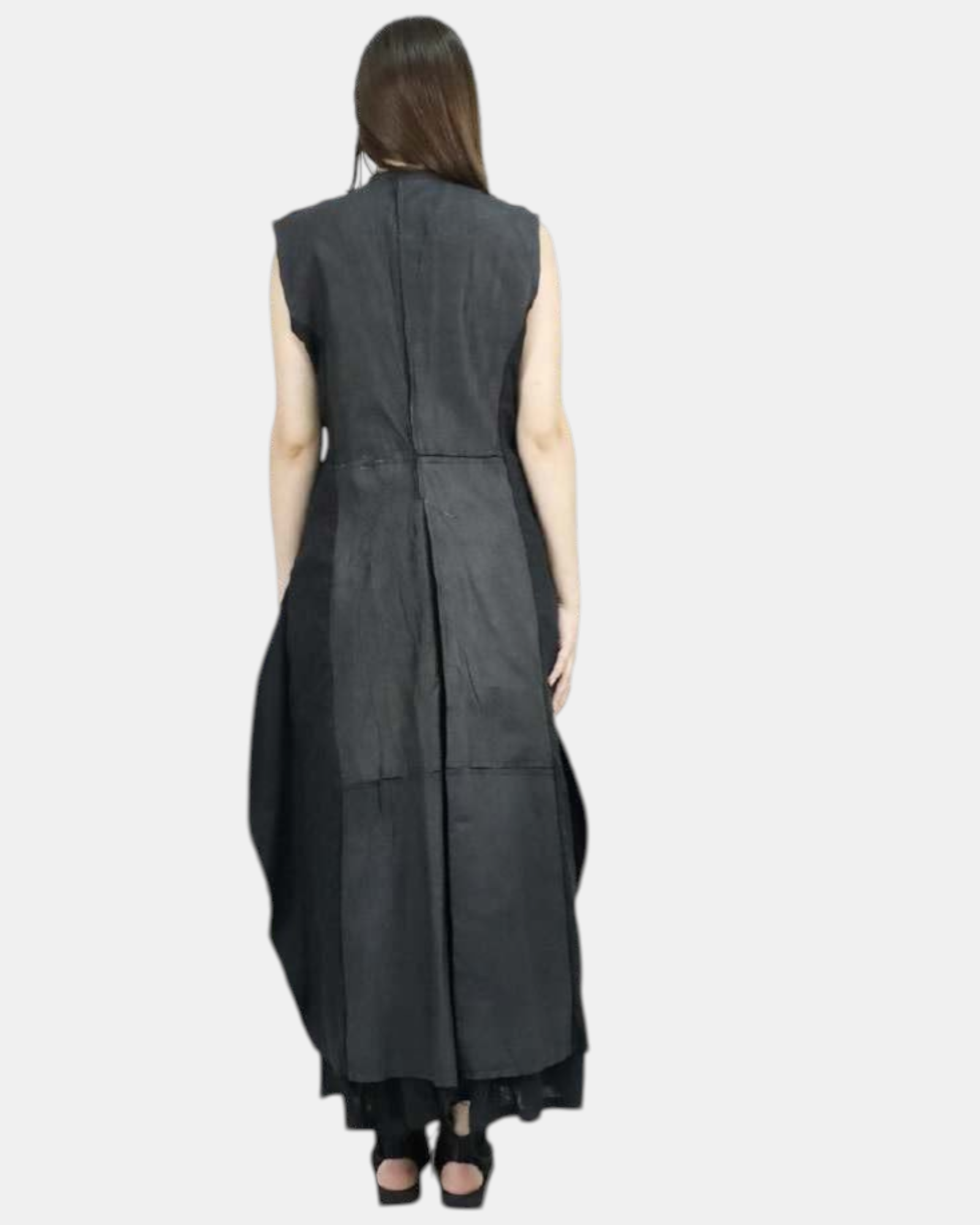 PAPUCEI lederen gilet OBSEDIAN PETALS