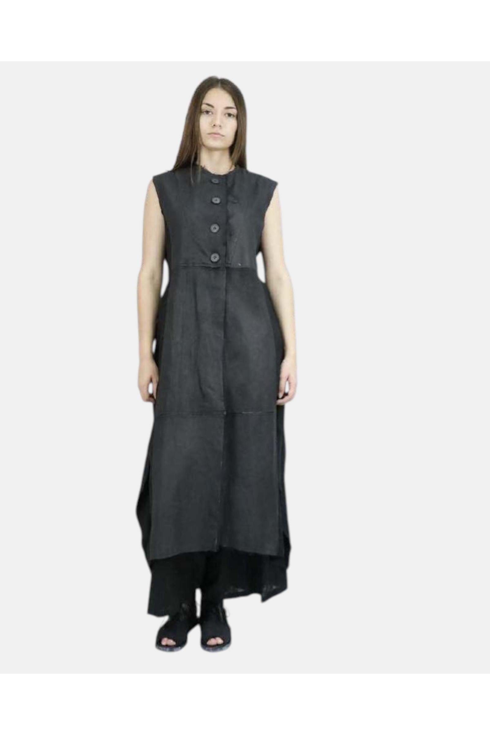 PAPUCEI lederen gilet OBSEDIAN PETALS